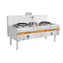 中餐燃气炒菜灶（双头单尾节能炒炉）